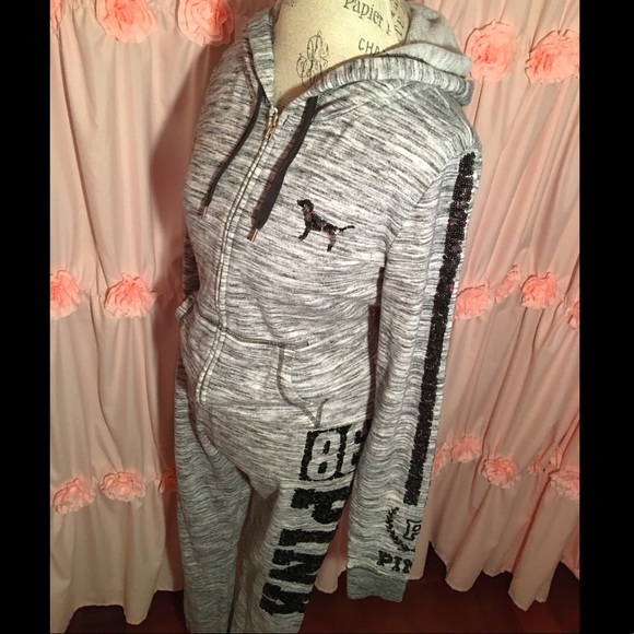 PINK Victoria's Secret Tops - Victoria’s Secret PINK Gray/Black Sweatsuit